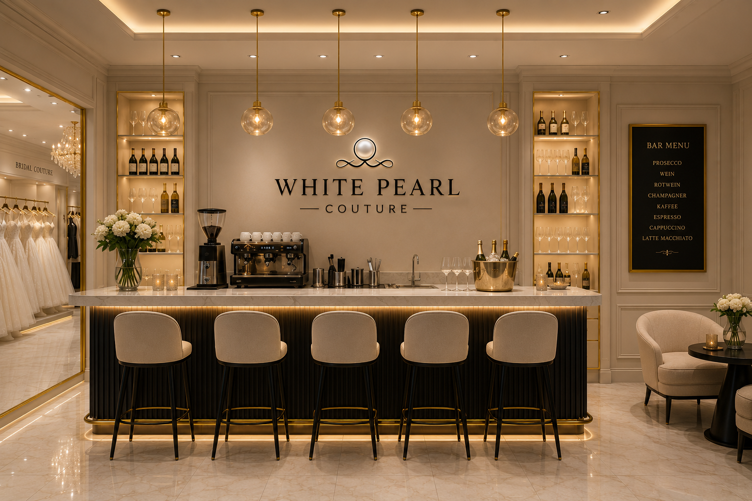 White Pearl Couture – Champagner-Bar
